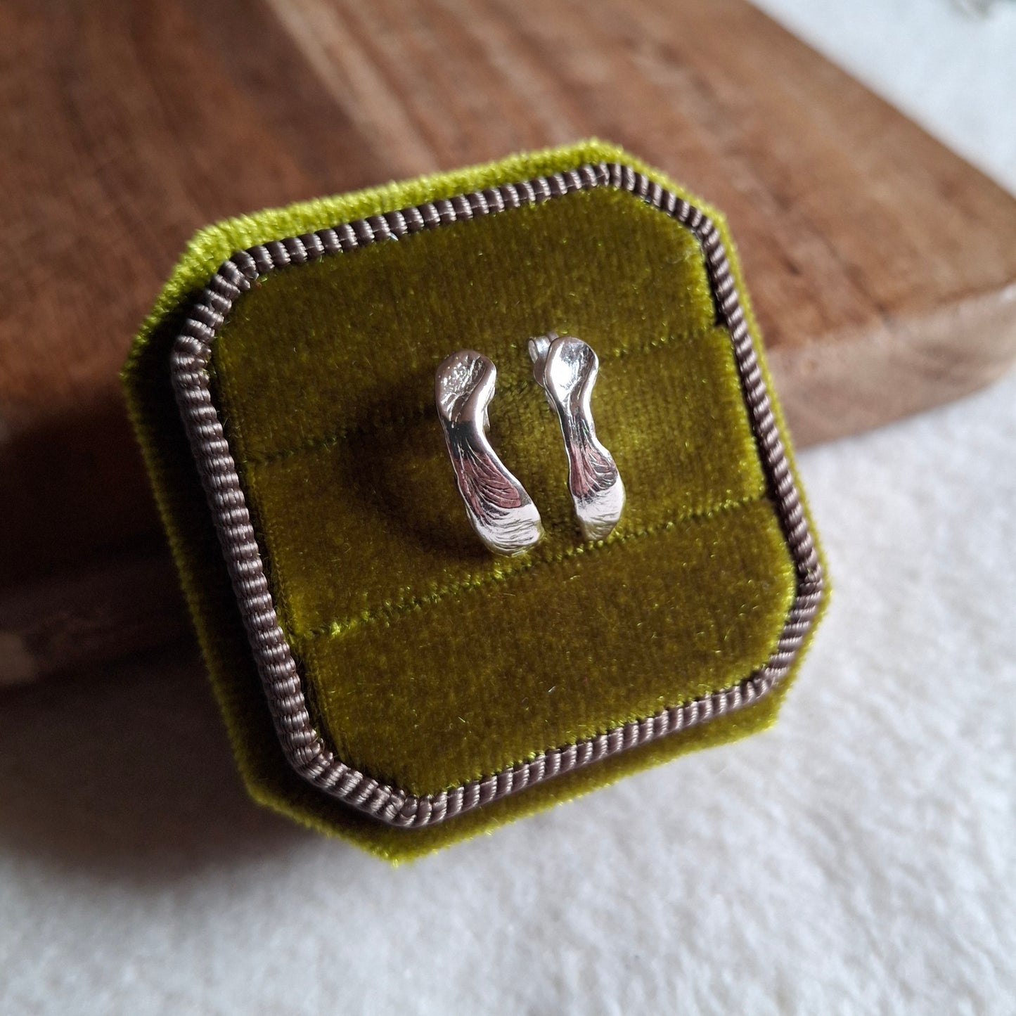 Handmade Sycamore Seed Silver Studs