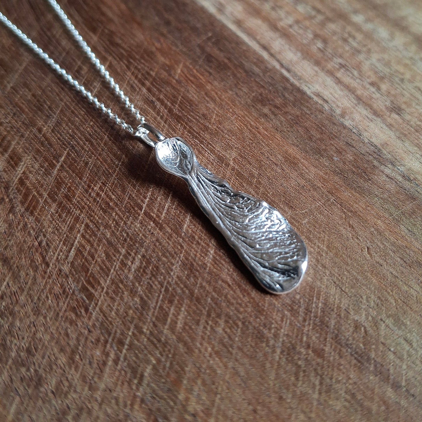Handmade Real Sycamore Seed Silver Necklace 2