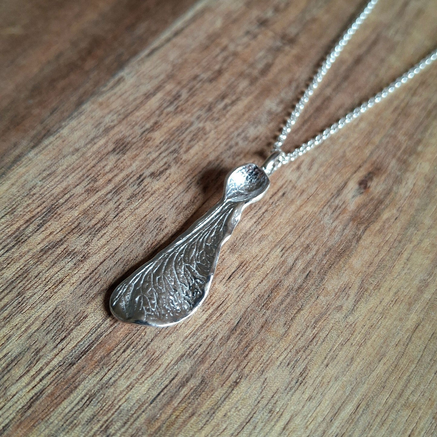 Handmade Real Sycamore Seed Silver Necklace 2