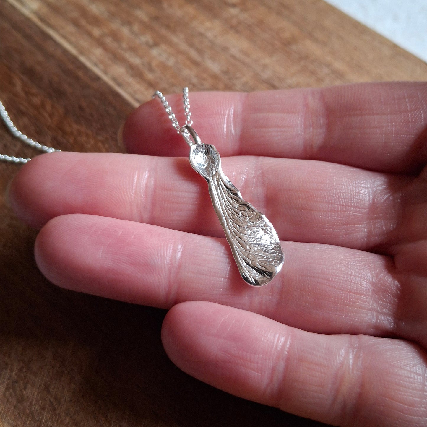 Handmade Real Sycamore Seed Silver Necklace 2