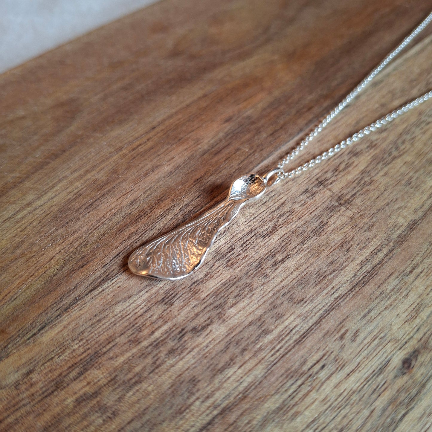 Handmade Real Sycamore Seed Silver Necklace 2