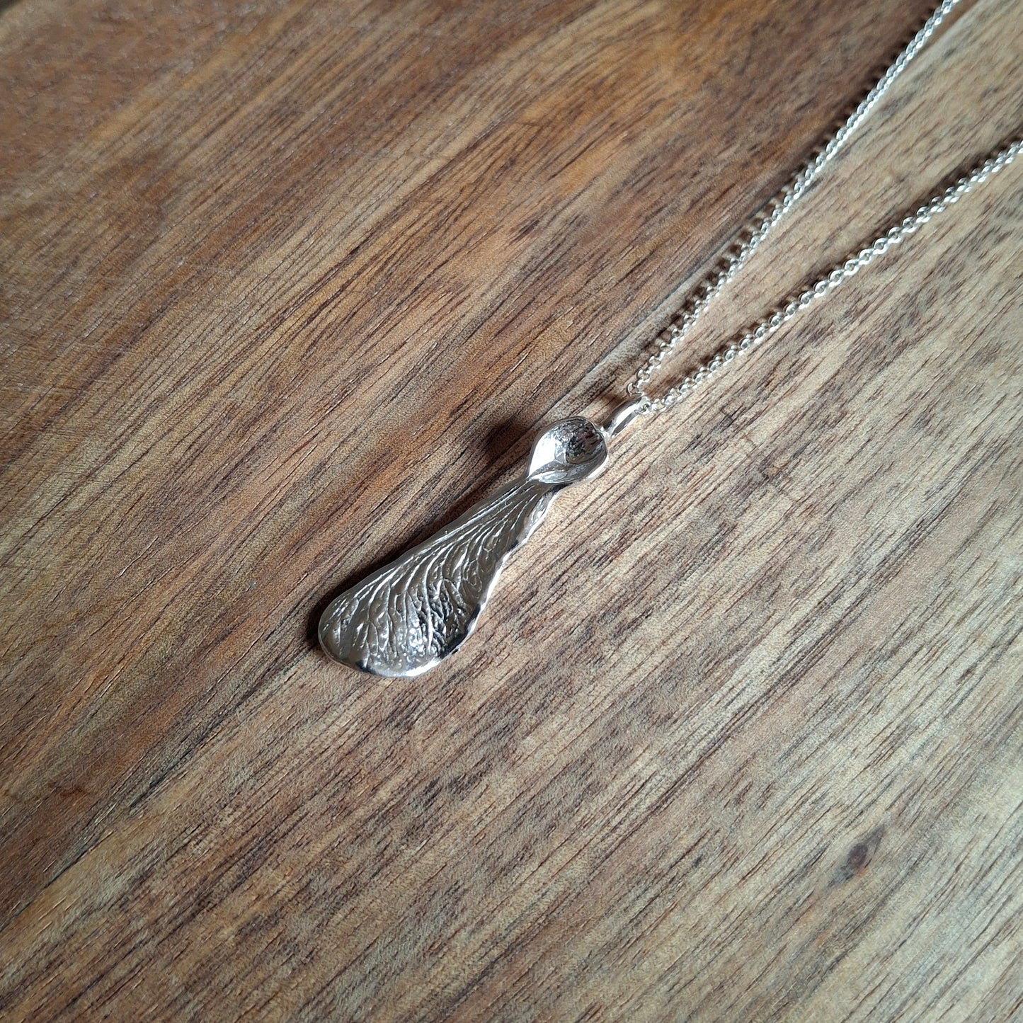 Handmade Real Sycamore Seed Silver Necklace 2