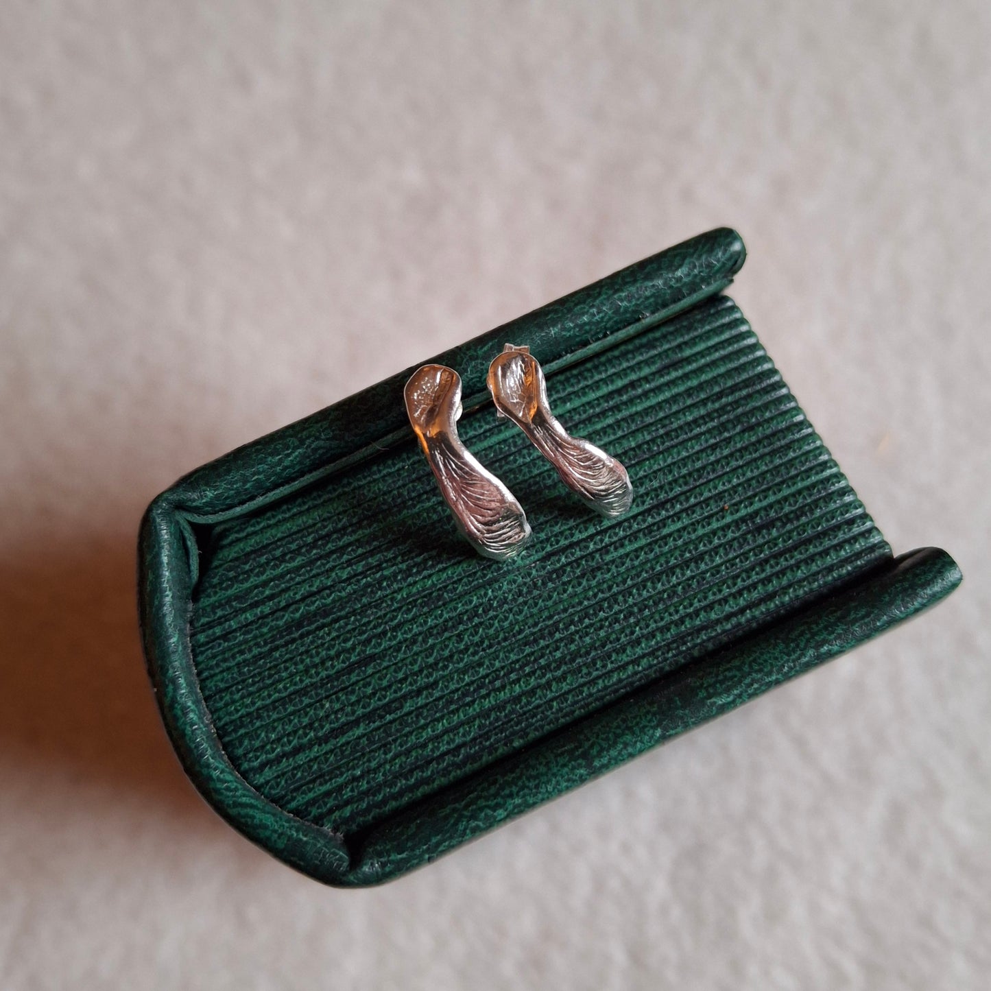 Handmade Sycamore Seed Silver Studs
