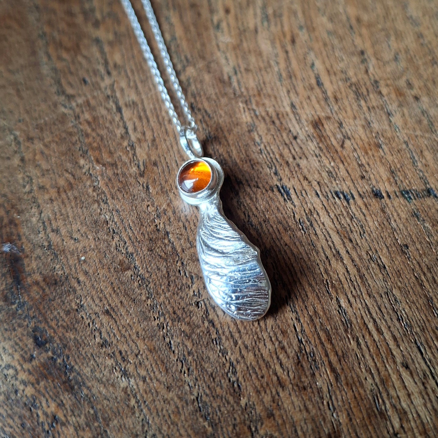 Sycamore Seed Amber Necklace