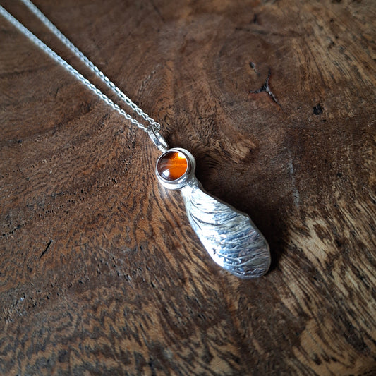 Sycamore Seed Amber Necklace