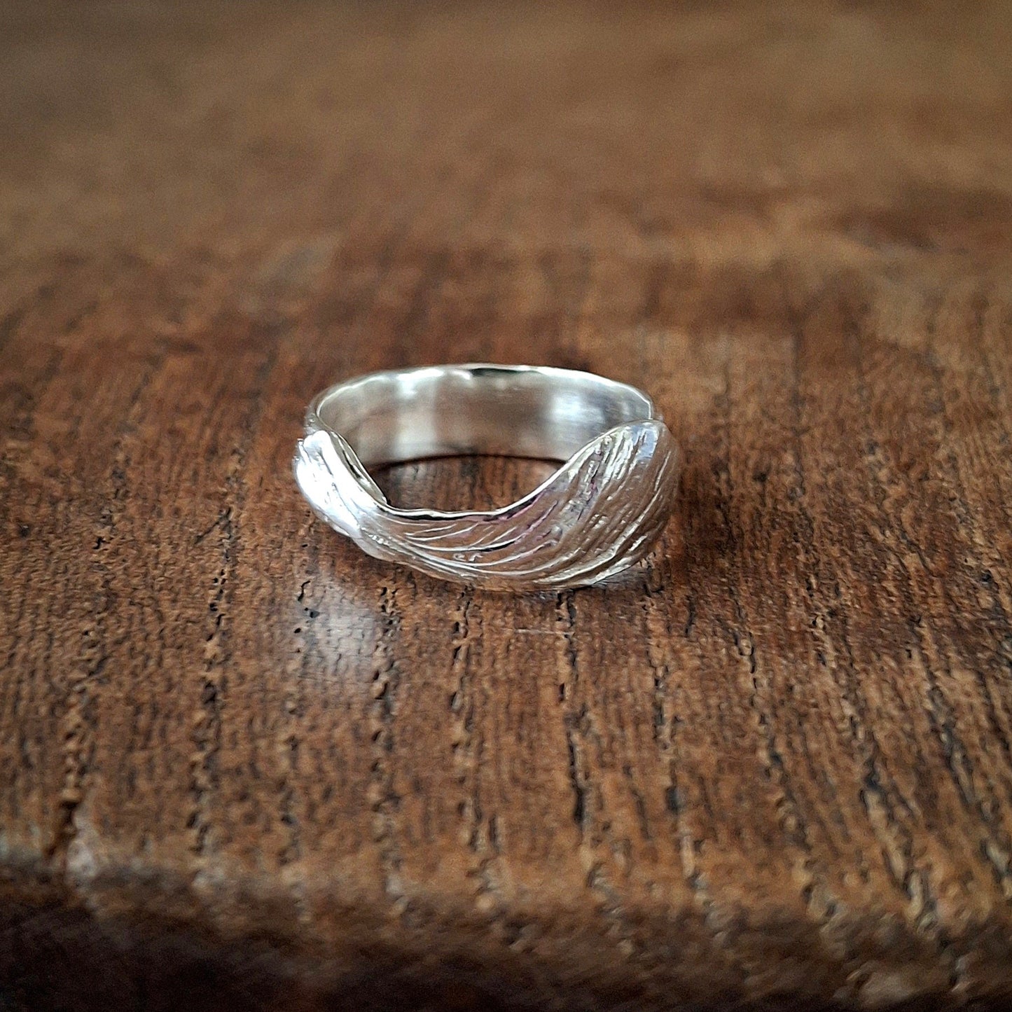 Handmade Helicopter Seed Silver Ring - UK size M½