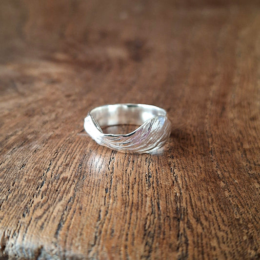 Handmade Helicopter Seed Silver Ring - UK size M½