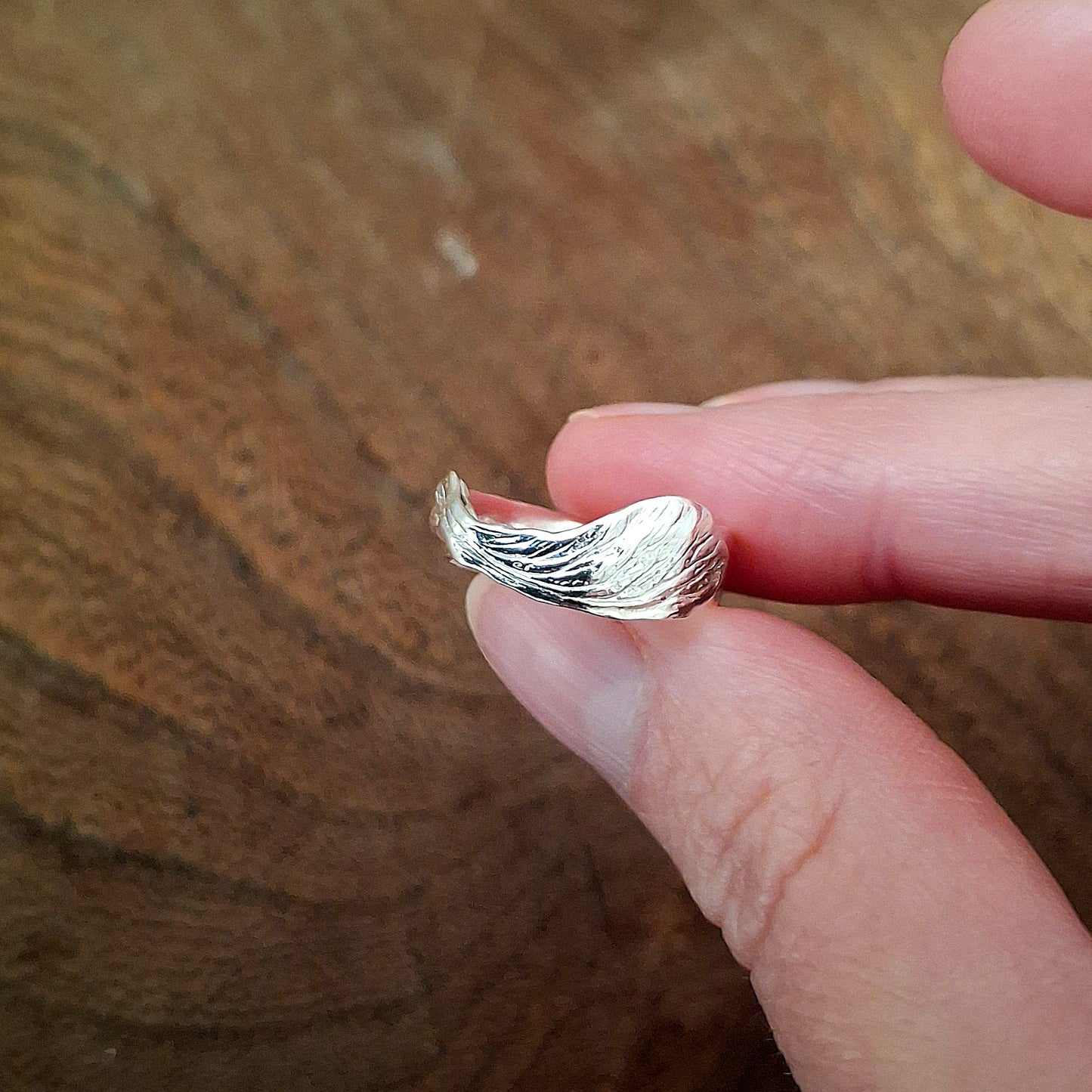 Handmade Helicopter Seed Silver Ring - UK size M½