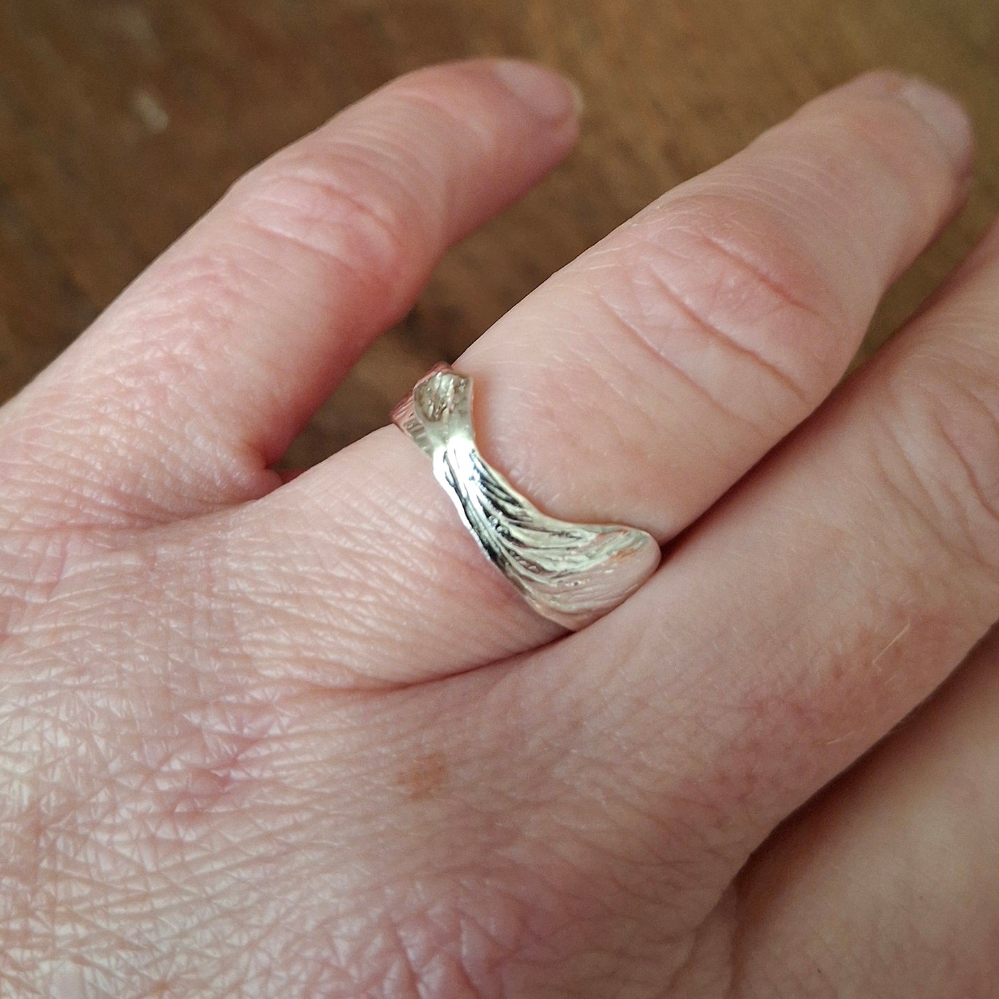 Handmade Helicopter Seed Silver Ring - UK size M½