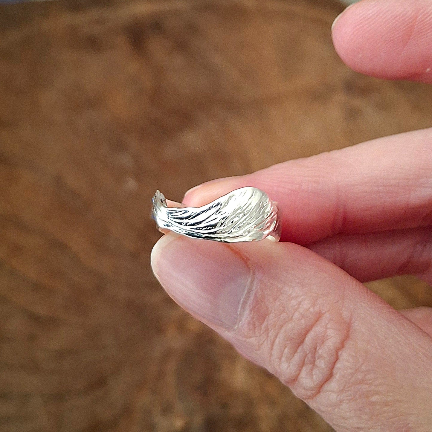 Handmade Helicopter Seed Silver Ring - UK size M½