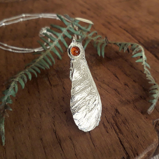 Sycamore Seed Amber Necklace large