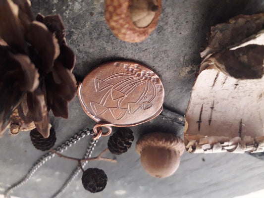 Cluster of mushrooms, copper pendant, autumn, woodland - Irmy Creations