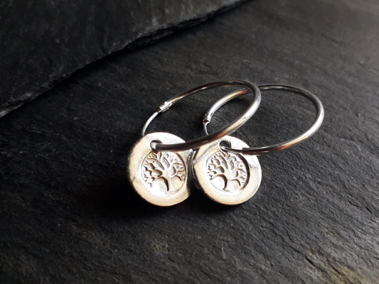 Tree of Life Silver Hoops - Irmy Creations