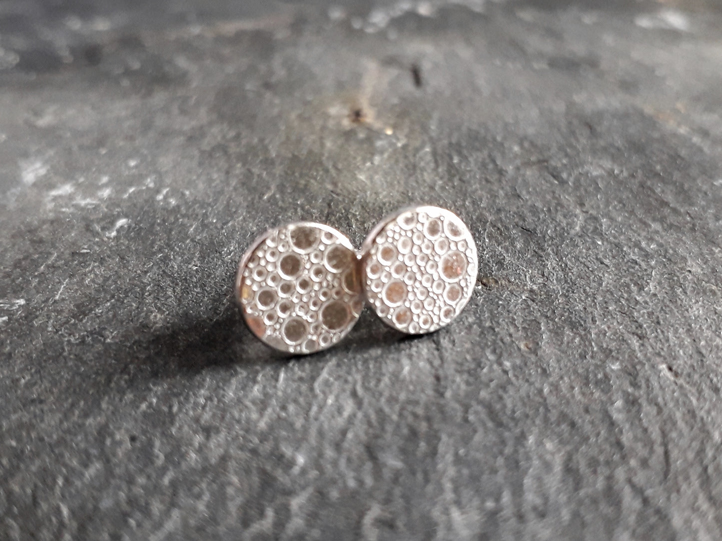 Bubble Textured Silver Studs - Irmy Creations