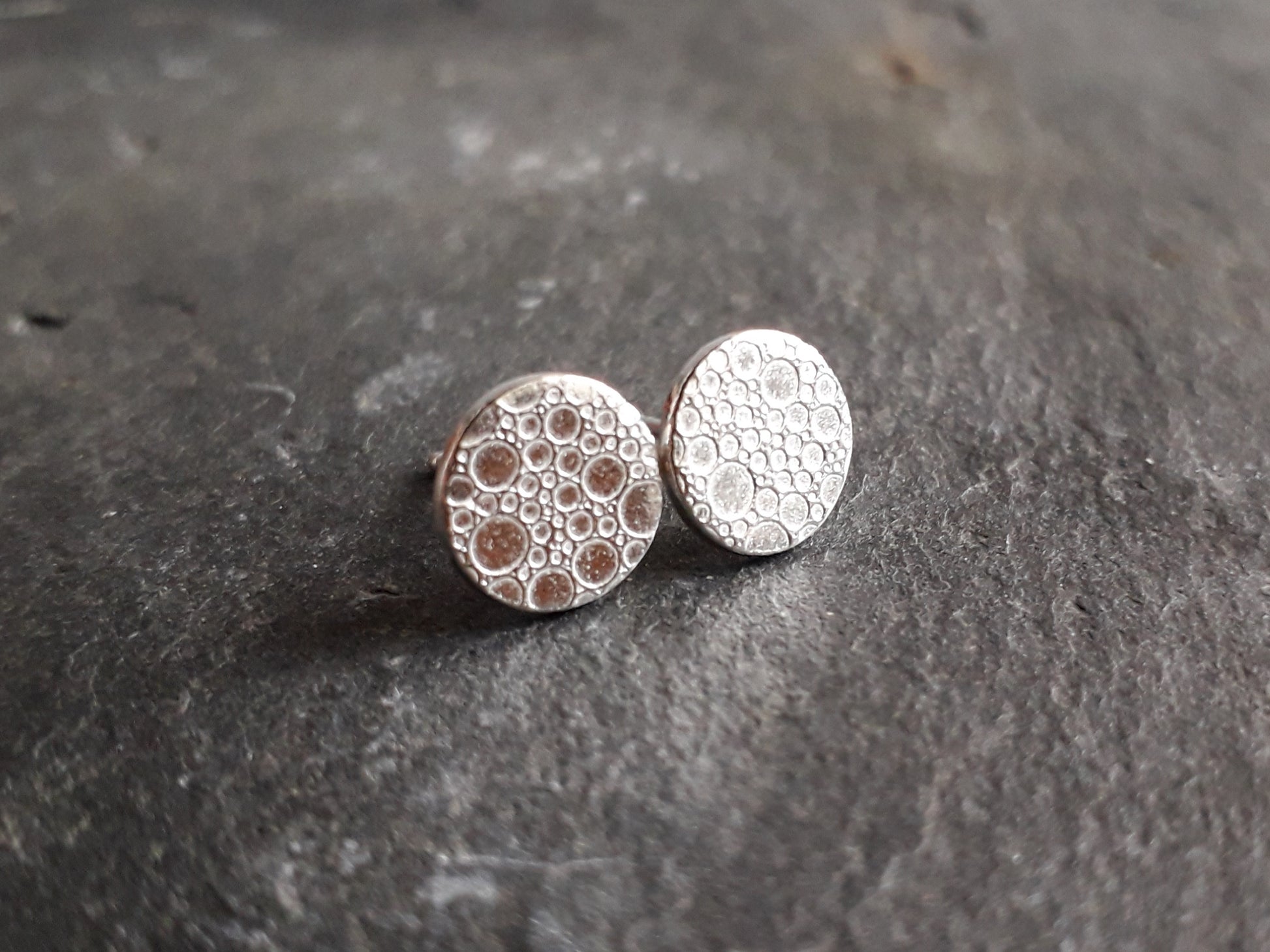 Bubble Textured Silver Studs - Irmy Creations