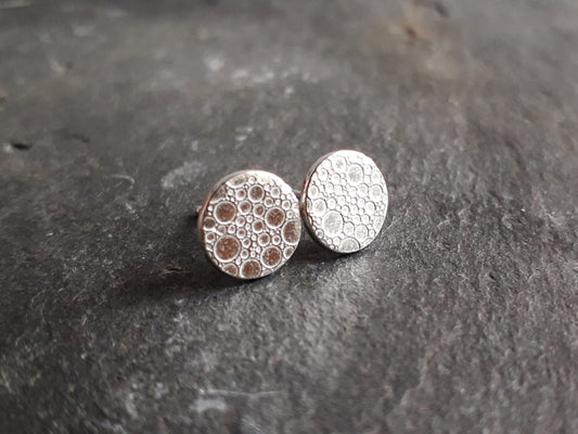 Bubble Textured Silver Studs - Irmy Creations