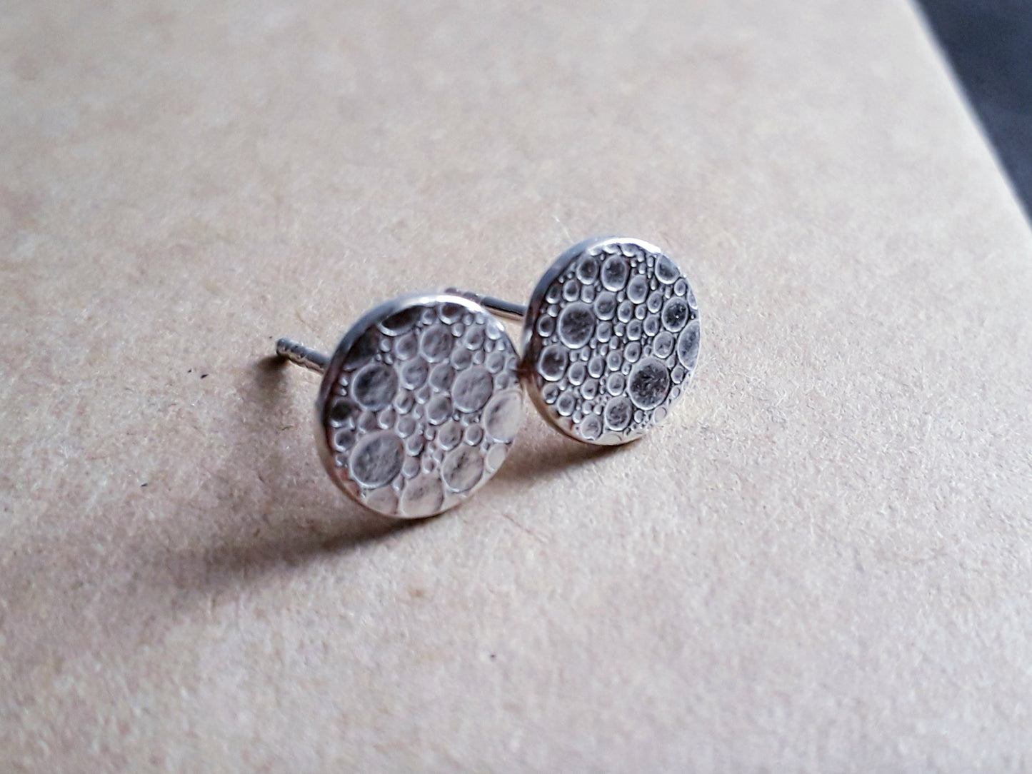 Bubble Textured Silver Studs - Irmy Creations