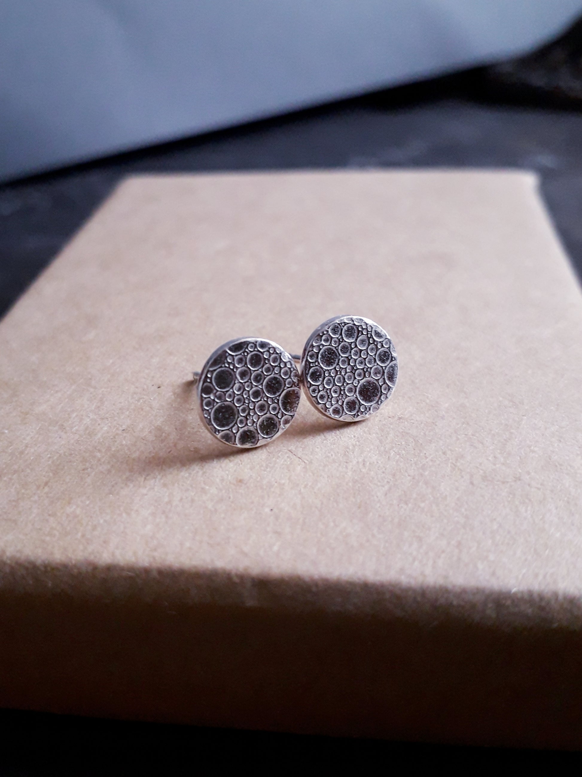 Bubble Textured Silver Studs - Irmy Creations