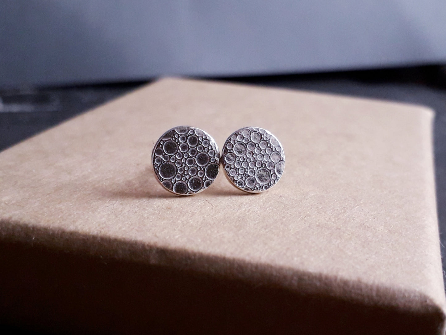 Bubble Textured Silver Studs - Irmy Creations