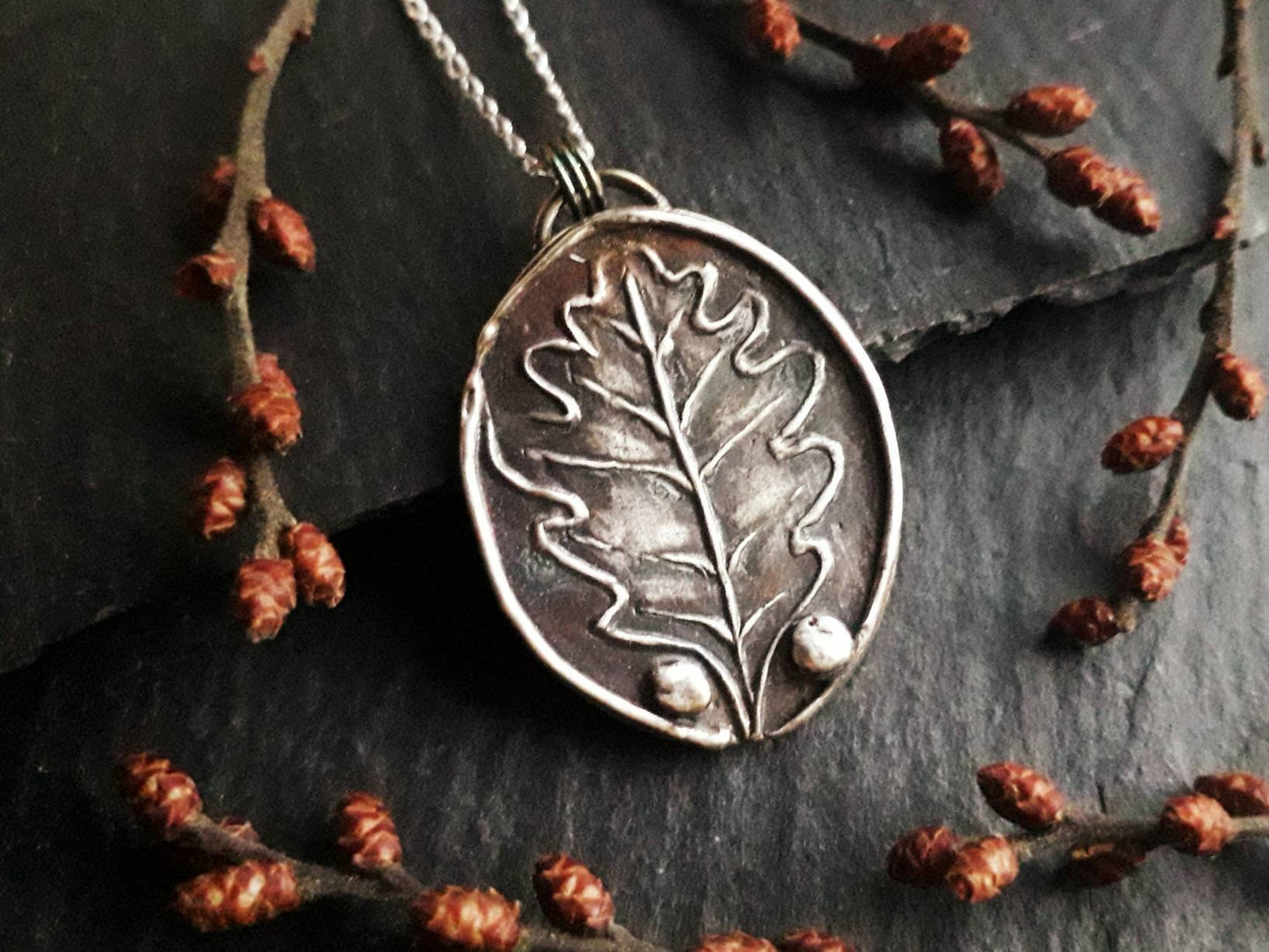 Oak Leaf Pendant, Forest Fairy, Woodland, Autumn - Irmy Creations